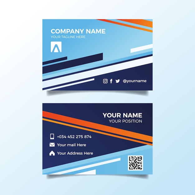 Free vector abstract template business card pack