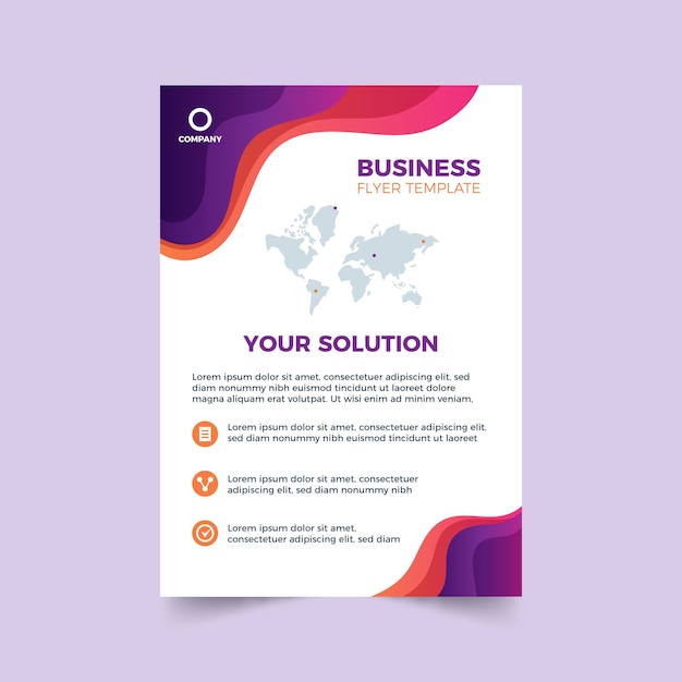 Abstract template for business flyer with details