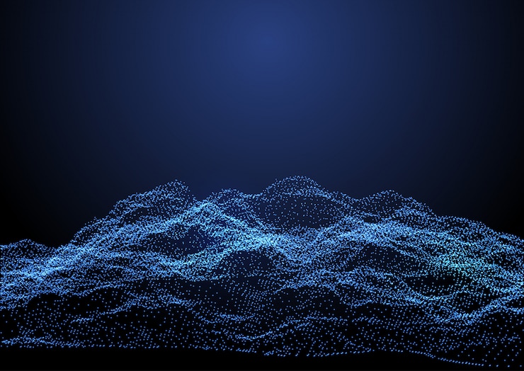 Free Vector abstract terrain of flowing dots