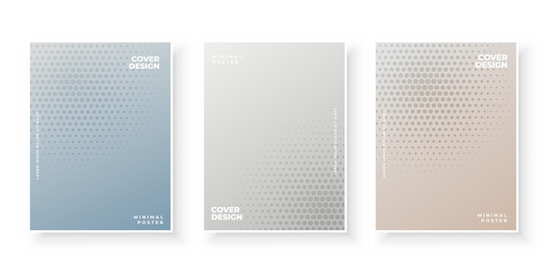 Free vector abstract textured gradient covers pattern design set