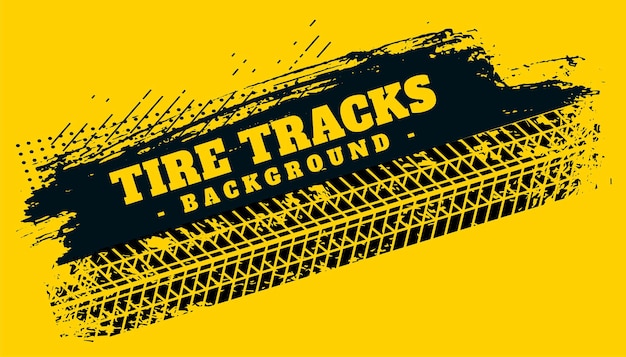 Free Vector Tire Track Print Marks On Yellow Grunge Texture