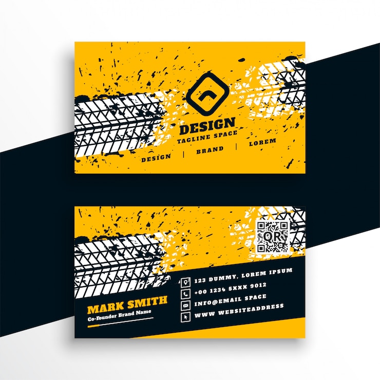 Free Vector abstract tire track style business card design