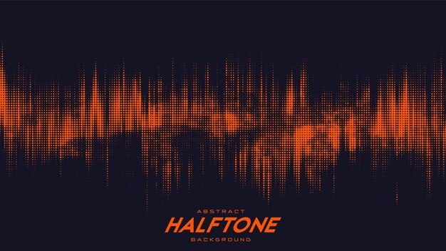 抽象的な引き裂かれたオレンジ色のハーフトーン音波