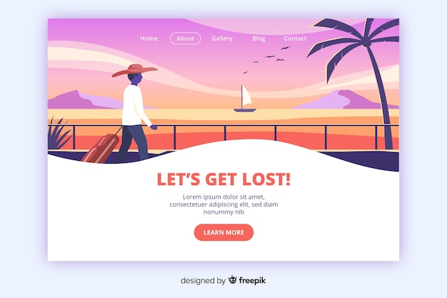 Free vector abstract travel landing page