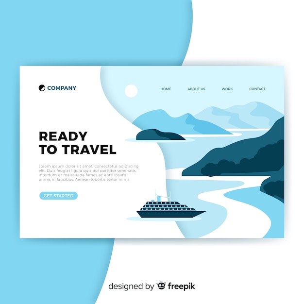 Free vector abstract travel landing page