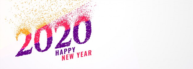 Abstract trendy 2020 new year banner with sparkles