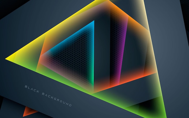 Abstract triangle overlap layers with colorful light background