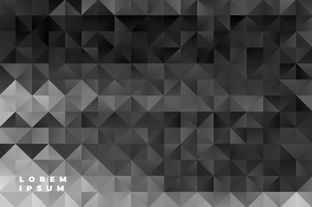Abstract triangles pattern black background