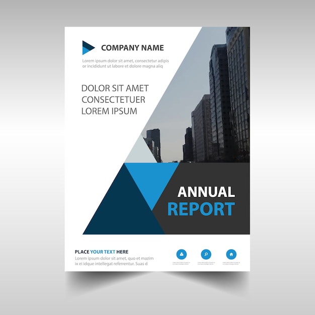 Abstract triangular professional annual report template