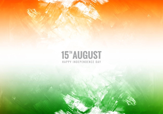 Abstract tricolour indian independence day watercolor texture background