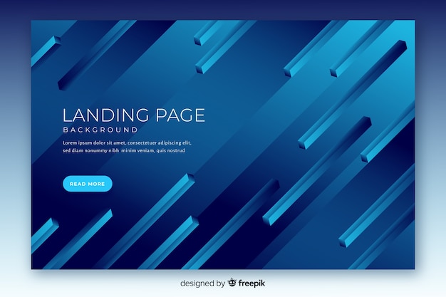 抽象的な三次元ランディングページテンプレート