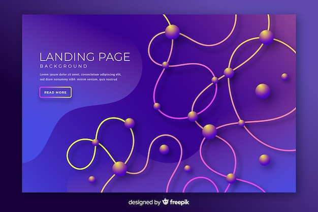 Free vector abstract tridimensional landing page template