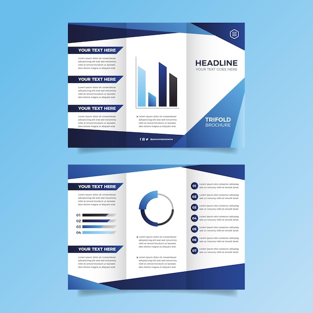 Free vector abstract trifold brochure template concept