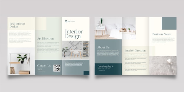 Abstract trifold brochure template with photo