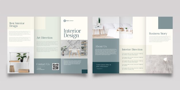 Abstract trifold brochure template with photo