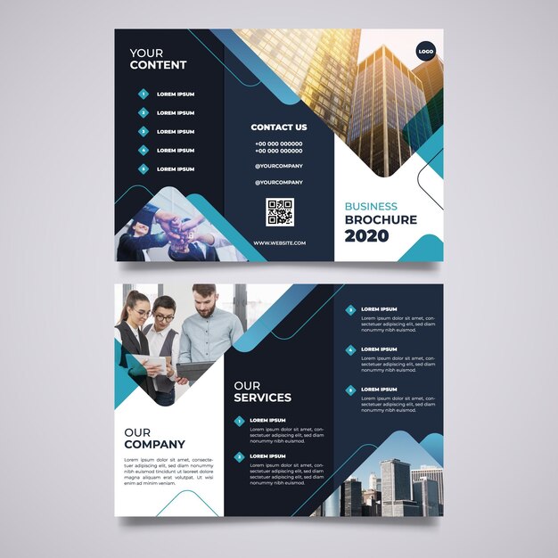 Abstract trifold brochure template with picture