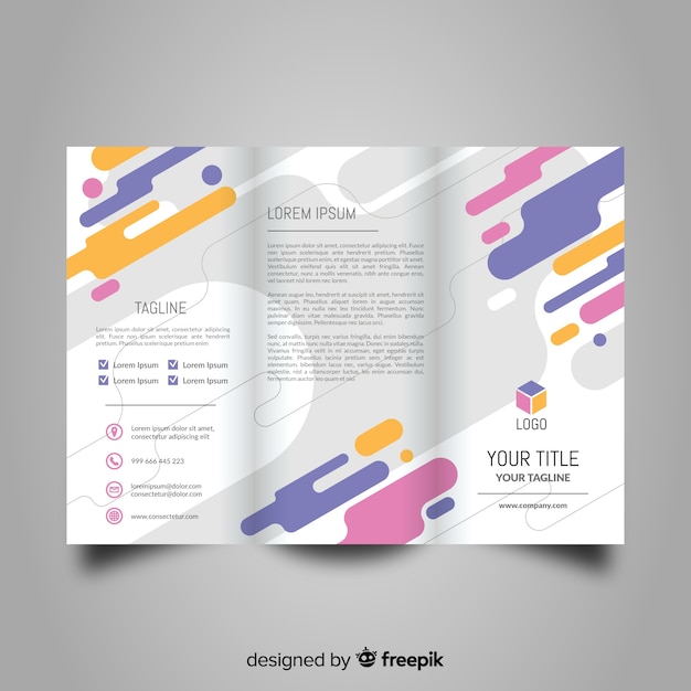 Free vector abstract trifold brochure template