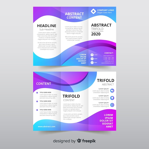 Free vector abstract trifold brochure template