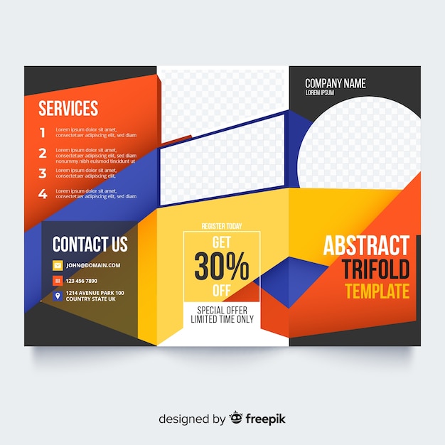 Free vector abstract trifold brochure template