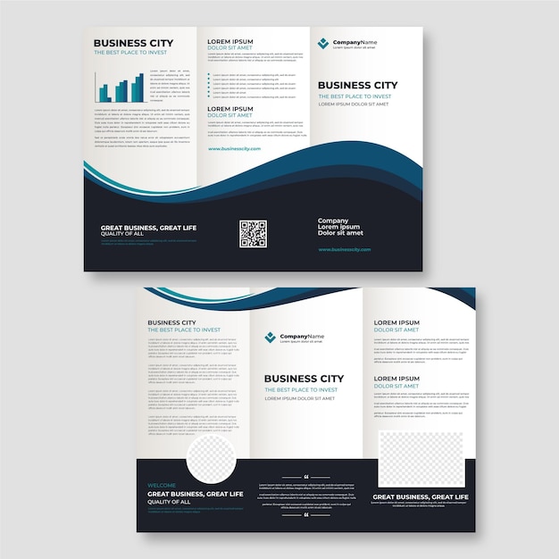 Free vector abstract trifold brochure template