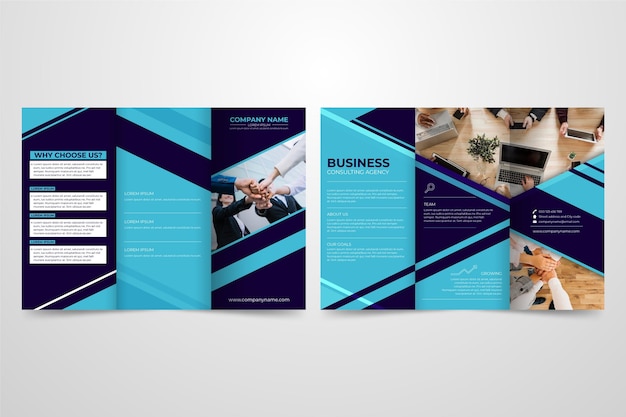 Free vector abstract trifold brochure template