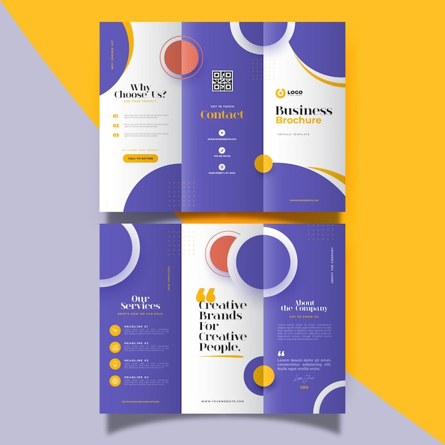 Free vector abstract trifold brochure template