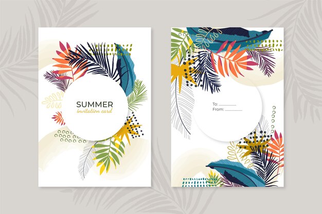 Free Vector Set Of Summer Cards With Beach Views