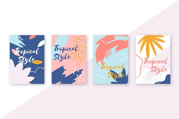 Free vector abstract tropical cards concept