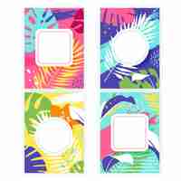 Free vector abstract tropical cards concept