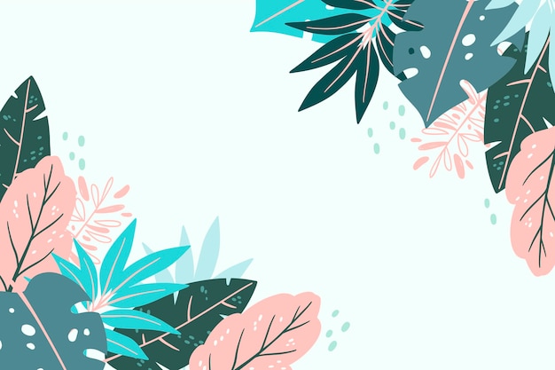 Free vector abstract tropical leaves background