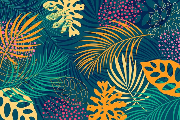Abstract tropical leaves background
