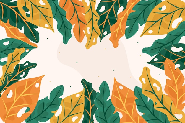 Бесплатное векторное изображение Абстрактный тропический фон листья