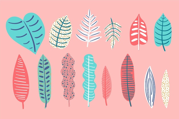 Free vector abstract tropical leaves concept