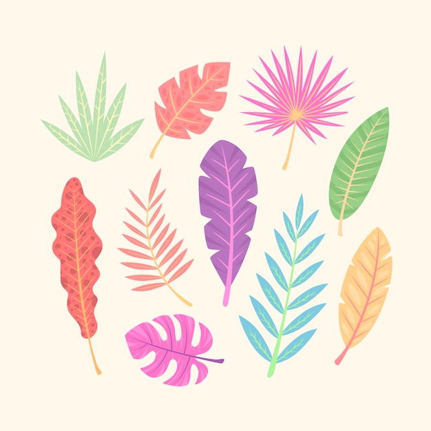 Abstract tropical leaves pack