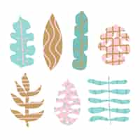 Free vector abstract tropical leaves set