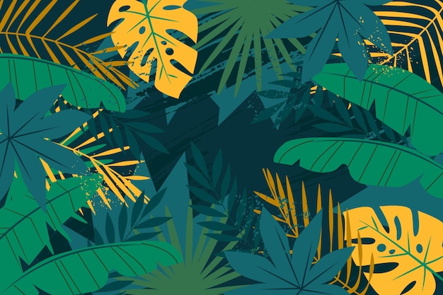 Abstract tropical leaves theme