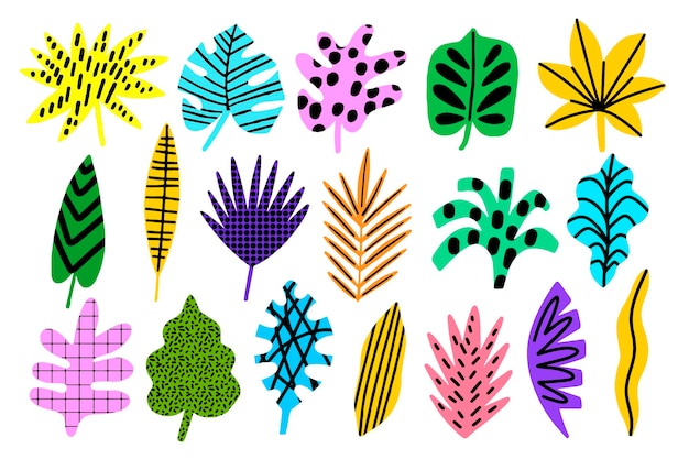 Free vector abstract tropical leaves