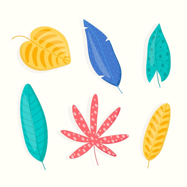 Free vector abstract tropical leaves