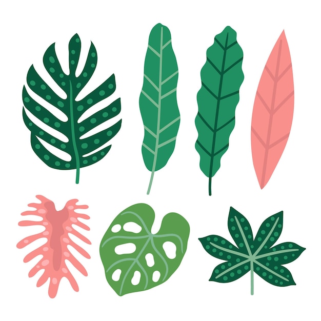 Free vector abstract tropical leaves