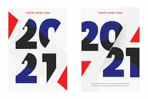 Free vector abstract typographic new year 2021 party poster template