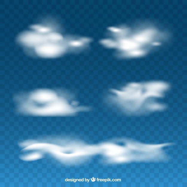 Free vector abstract and unfocused clouds collection