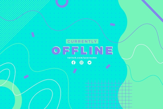 Abstract various lines twitch offline banner template