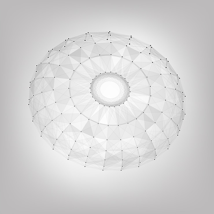 Free Vector abstract vector mesh background. chaotically connected points and polygons flying in space. flying debris. futuristic technology style card. lines, points, planes. futuristic design. jewel, gem.