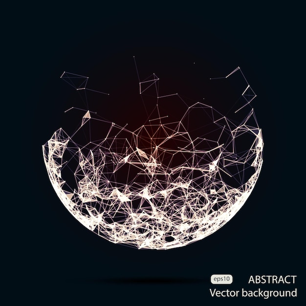 Abstract vector mesh spheres Futuristic technology style background for business presentations