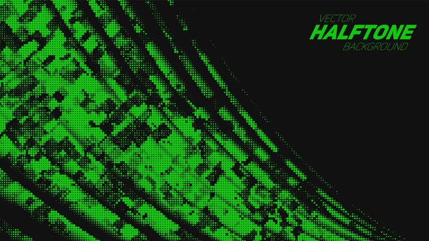 Abstract vector torn green halftone corner wave. Scrathed dotted texture element.