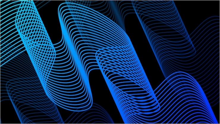 Free Vector abstract vector wave lines black background modern and futuristic technology theme
