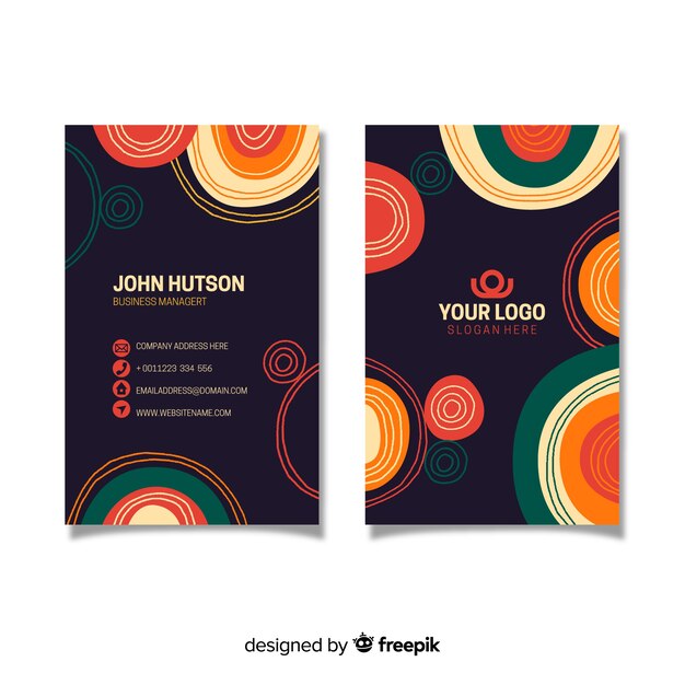 Abstract vintage business card template