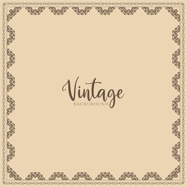 Free vector abstract vintage frame ethnic retro background design