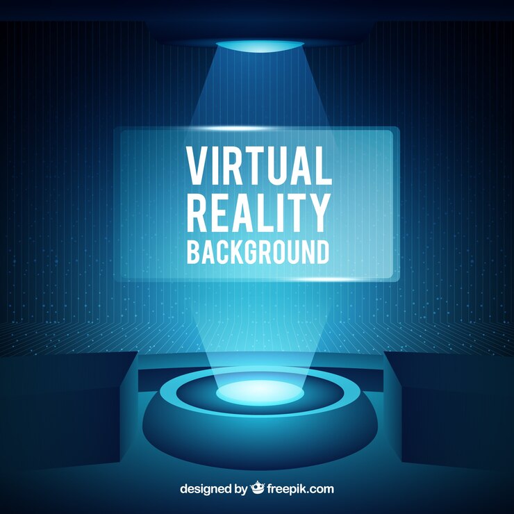 Free Vector abstract virtual reality background in blue color