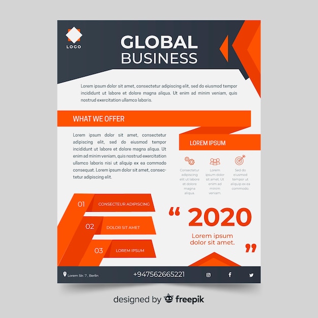 Abstract vivid business flyer template